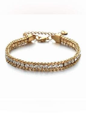 Tennis Chain Bracelet with Crystal Inlay